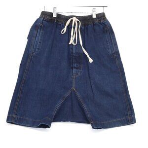 Harem Denim Elastic Waist Drawstring Shorts Balloon  Pockets Relaxed Fit Streetw